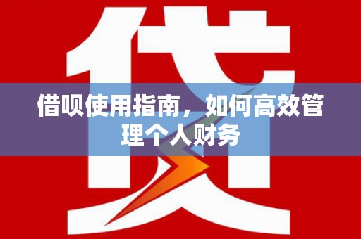 拉萨借呗使用指南，如何高效管理个人财务
