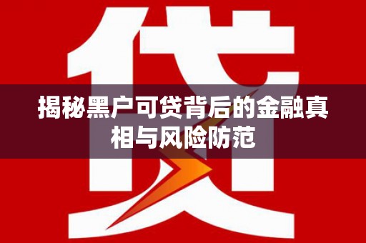 拉萨揭秘黑户可贷背后的金融真相与风险防范