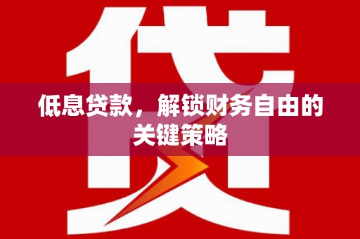 拉萨低息贷款，解锁财务自由的关键策略