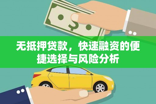 拉萨无抵押贷款，快速融资的便捷选择与风险分析
