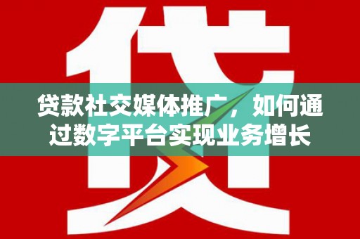 拉萨贷款社交媒体推广，如何通过数字平台实现业务增长