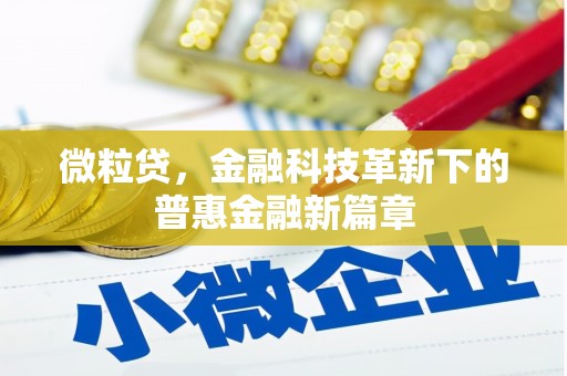 拉萨微粒贷，金融科技革新下的普惠金融新篇章