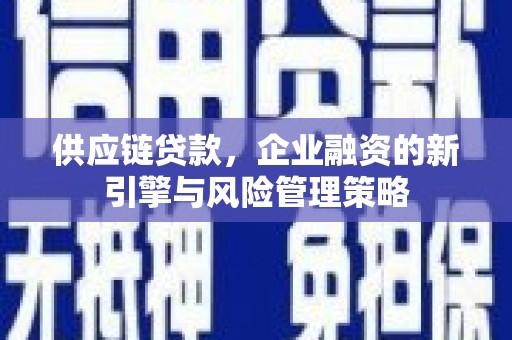 拉萨供应链贷款，企业融资的新引擎与风险管理策略