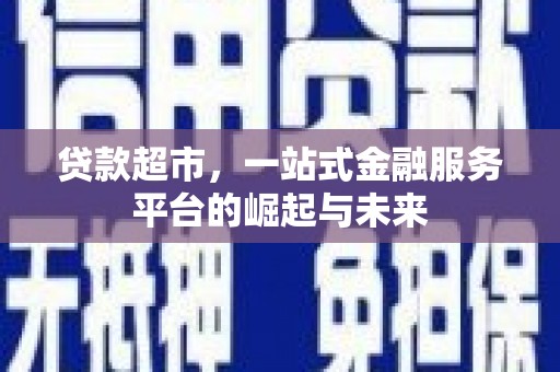 拉萨贷款超市，一站式金融服务平台的崛起与未来
